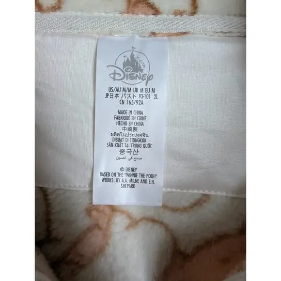 NWT Disney Store Fleece Jacket Womens Medium Coral White Winnie the Pooh Zip-Up - Picture 4 of 5